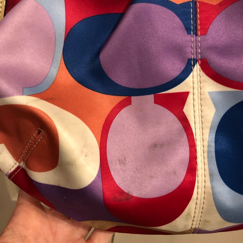 COACH Soho pleated scarf print sateen purse bag - Picture 3 of 8